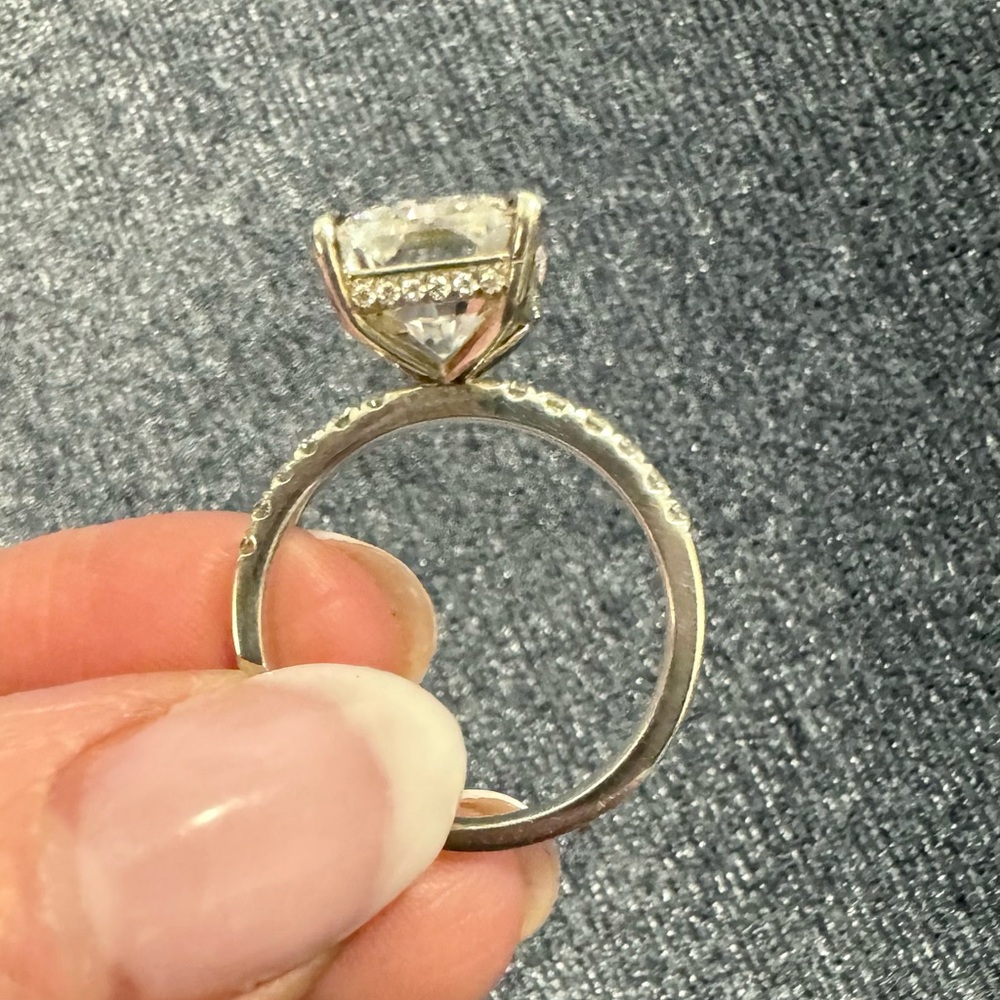 5ct Moissanite silver 925 engagement ring diamond lab radiant cut pave 7 6.75 - Picture 10 of 11